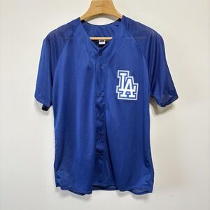 Vintage Los Angeles Dodgers Jersey Mens L Blue MLB Baseball Russell Athletic 90s